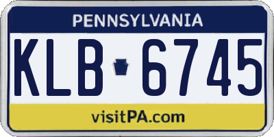 PA license plate KLB6745