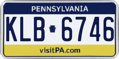 PA license plate KLB6746