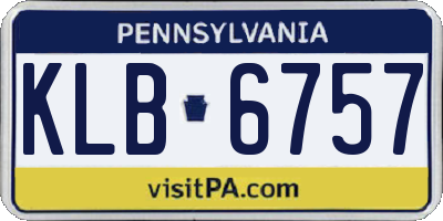 PA license plate KLB6757