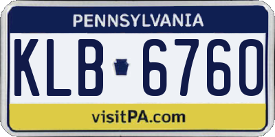 PA license plate KLB6760