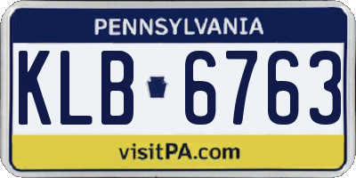 PA license plate KLB6763