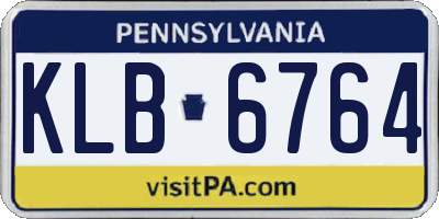 PA license plate KLB6764