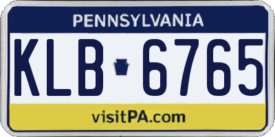 PA license plate KLB6765