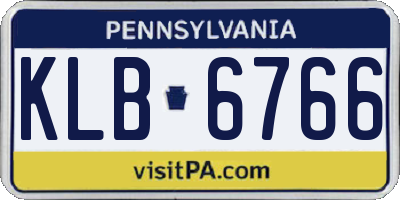 PA license plate KLB6766