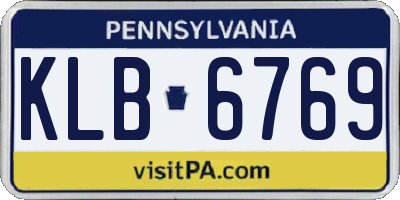 PA license plate KLB6769