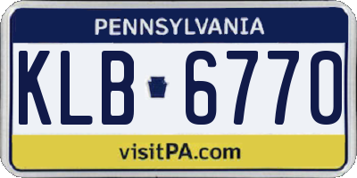 PA license plate KLB6770