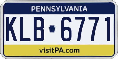 PA license plate KLB6771