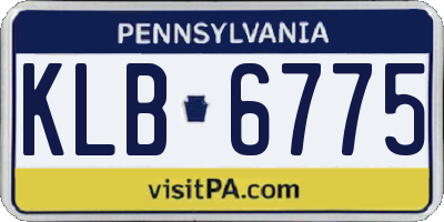 PA license plate KLB6775