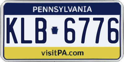 PA license plate KLB6776