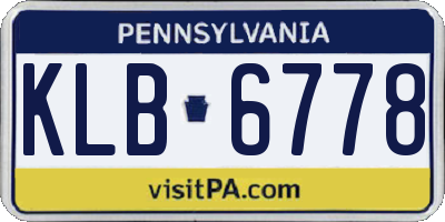 PA license plate KLB6778