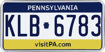 PA license plate KLB6783