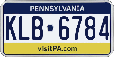 PA license plate KLB6784