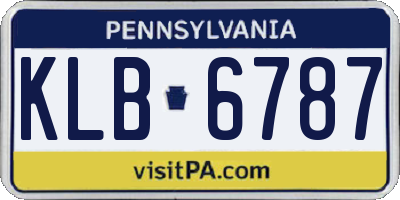 PA license plate KLB6787