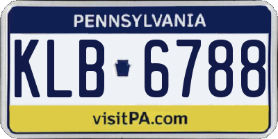 PA license plate KLB6788