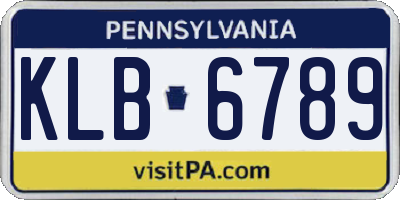 PA license plate KLB6789