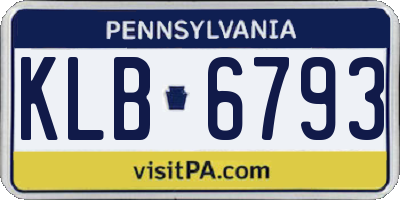 PA license plate KLB6793