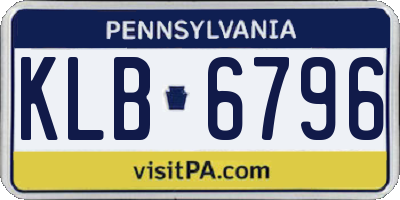 PA license plate KLB6796