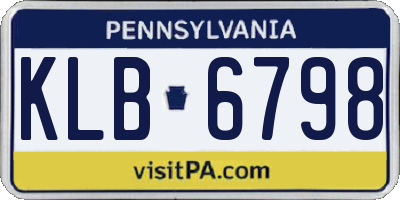 PA license plate KLB6798