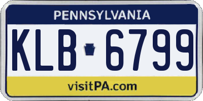 PA license plate KLB6799