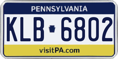 PA license plate KLB6802