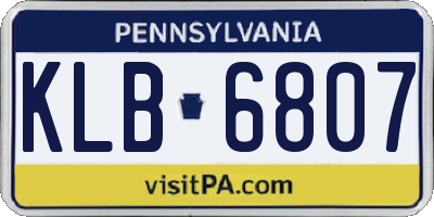 PA license plate KLB6807