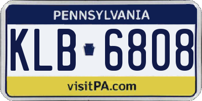 PA license plate KLB6808