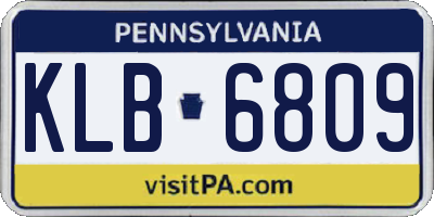 PA license plate KLB6809
