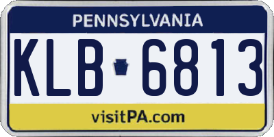 PA license plate KLB6813
