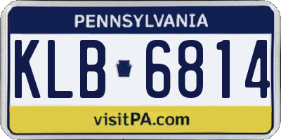 PA license plate KLB6814