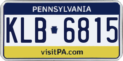 PA license plate KLB6815