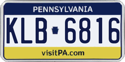 PA license plate KLB6816
