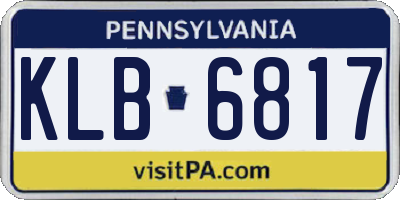 PA license plate KLB6817
