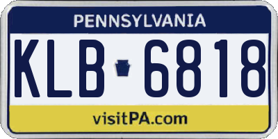 PA license plate KLB6818