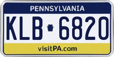 PA license plate KLB6820