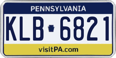 PA license plate KLB6821
