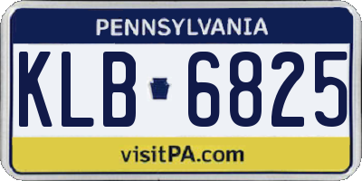 PA license plate KLB6825