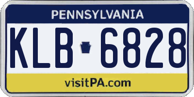 PA license plate KLB6828
