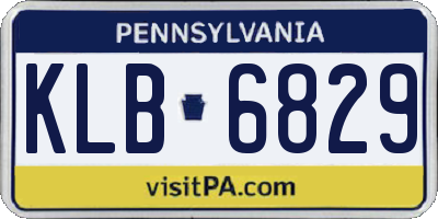 PA license plate KLB6829