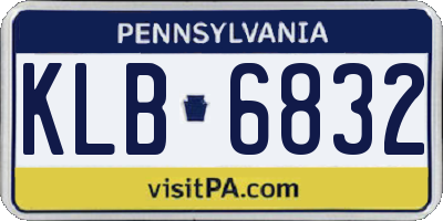 PA license plate KLB6832
