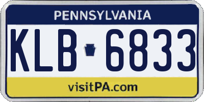 PA license plate KLB6833