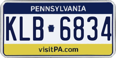 PA license plate KLB6834