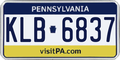 PA license plate KLB6837