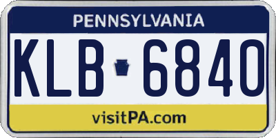 PA license plate KLB6840