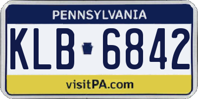 PA license plate KLB6842