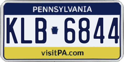PA license plate KLB6844