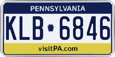 PA license plate KLB6846