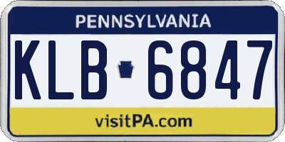 PA license plate KLB6847