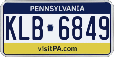 PA license plate KLB6849