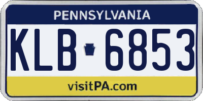 PA license plate KLB6853