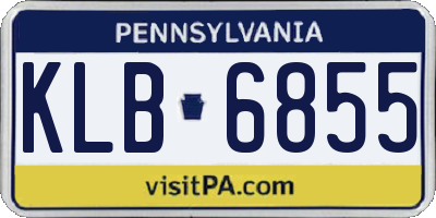 PA license plate KLB6855